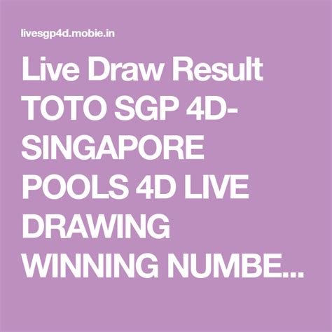 live draw singapore pools|Live Draw SGP .